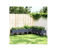 Jardinière avec pieds bleu gris 200x160x42 cm PP