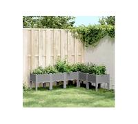vidaXL Jardinière avec pieds gris clair 160x120x42 cm PP