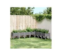 vidaXL Jardinière avec pieds gris clair 200x160x42 cm PP