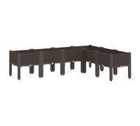Jardinière avec pieds Marron 160x120x42 cm PP