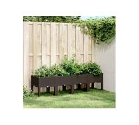 Jardinière avec pieds marron 160x40x42 cm PP