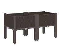 Jardinière avec pieds marron 80x40x42 cm PP