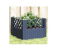 vidaXL Jardinière avec piquets 43,5x43,5x43,5 cm PP Gris