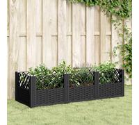 Jardinière avec piquets blanc 123,5x43,5x43,5 cm PP bac à fleurs vidaXL