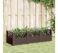 Jardinière avec piquets blanc 123,5x43,5x43,5 cm PP bac à fleurs vidaXL