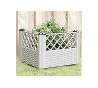 vidaXL Jardinière blanc avec piquets
