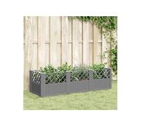 vidaXL Jardinière 123,5x43,5x43,5 cm - Gris clair