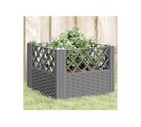 vidaXL Jardinière avec piquets - Gris clair