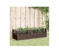 vidaXL Jardinière avec piquets de terre brun 123,5x43,5x43,5 cm PP