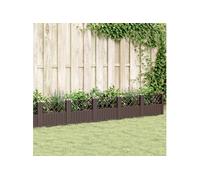 Jardinière avec piquets marron 363,5x43,5x43,5 cm PP368026