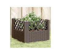 vidaXL Jardinière avec Piquets Marron 43,5x43,5x43,5 cm