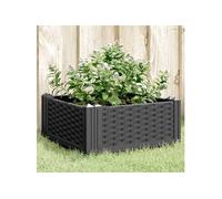 vidaXL Jardinière avec piquets 42,5x42,5x28,5 cm PP Noir