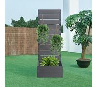 Jardinière avec protection visuelle 'Heerde' WPC 150 x 56 x 38 cm Gris