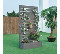 Jardinière avec protection visuelle 'Heerde' WPC 180 x 90 x 38 cm Gris