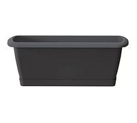 Jardinière avec support - PROSPERPLAST - RESPANA SET - 59x18x14 cm - Anthracite - Plastique
