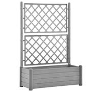 Jardinière avec treillis 100x43x142 cm PP Gris pierre
