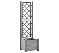 Jardinière avec treillis 43x43x142 cm PP Gris pierre