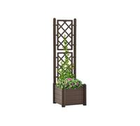 vidaXL Bac à plantes avec treillis 43x43x142 cm PP Moka