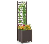 Jardinière avec treillis, auto-arrosante, 40x40x140 cm