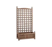 Jardinière avec treillis - bac à fleurs - jardinière sur pied - dim. 64L x 28l x 120H cm inserts d'irrigation inclus bois sapin traité