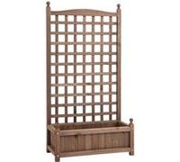 Outsunny Jardinière sur pied avec treillis – bac à fleurs 64×28×120 cm – inserts d'irrigation