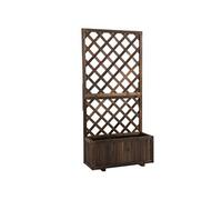 Jardinière avec treillis - bac à fleurs - jardinière sur pied - dim. 72,5L x 31,5l x 149,5H cm inserts d'irrigation inclus bois sapin traité