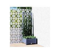 Vidaxl Jardinière Avec Treillis Gris Foncé 40x40x121,5 Cm Pp Gris