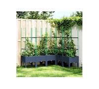 vidaXL Jardinière avec treillis Bleu Gris 160x120x142.5 cm