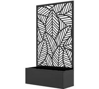 Outsunny Jardinière avec Brise-Vue paravent Treillis pour Plante Grimpante, bac à Fleurs en métal - jardinière sur Pied - dim. 61L x 23l x 113H cm