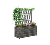 Outsunny Jardinière pour Plantes 33 L 3 Pots 84x30x107cm Gris Noir