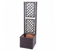 Poly-Rattan HWC-D76, treillis pour plantes, 142x43x43cm ~ brun