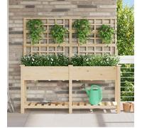 vidaXL Jardinière avec étagère Beige 161 x 46 x 152,5 cm