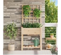 Jardinière de jardin vidaXL, beige, 71 x 38 x 152 cm, en bois massif d'épicéa