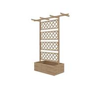 Outsunny Jardiniššre avec treillis bac š€ fleurs potager sur pied en bois pour plantes grimpantes, lšŠgumes, fleurs - en bois de sapin pršŠ-huilšŠ dim. 160L x 55l x 183H cm effet bois naturel