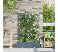 Jardinière avec treillis - Gris clair - 80x40x125,5 cm - Plastique - Intérieur/Extérieur