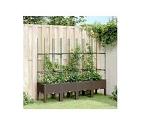 vidaXL Jardinière avec Treillis Marron