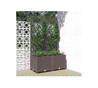 Jardinière avec treillis Marron 80x40x136 cm PP