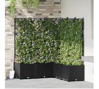 vidaXL Jardin - Jardinières, lot de 5, noir, 120 x 120 x 143 cm, PP