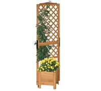 Jardinière avec treillis - Outsunny - sur pieds pour fleurs plantes potager extérieur - bois sapin - 54,5x52x180cm