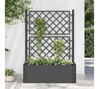 Jardinière avec treillis, pot de plantation avec système d'arrosage automatique, pot de jardin d'extérieur, bac à fleurs surélevé, en plastique, avec support pour plantes grimpantes et plantes en pot,