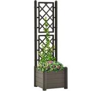 vidaXL Bac à plantes avec treillis 43x43x142 cm PP Anthracite