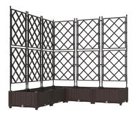 vidaXL Jardin - Jardinière, lot de 5, marron, 120 x 120 x 125,5 cm, plastique