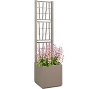 Jardinière avec treillis vidaXL, marron clair, 36 x 36 x 140 cm, PP