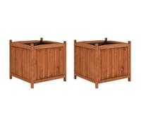 Jardinière Bac A Fleur Contemporain - MMCZ® - Lot de 2 - Bois de sapin - 50 cm