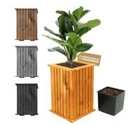 Jardinière / bac à fleurs - BOGATECO - 25x25x40 cm - Bois - Marron clair - Carrée