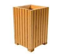 Jardinière / Bac à fleurs - BOGATECO - 40x40x40 cm - Bois pin - Insert plastique amovible - Brun clair