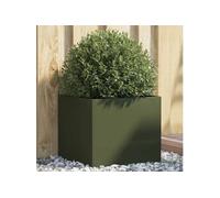 vidaXL Jardinière 841553 – Acier laminé à froid 42x40x39 cm – Vert olive