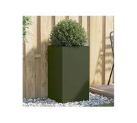 vidaXL Jardinière Bac à plantes 42×38×75 cm acier vert olive