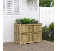vidaXL Bac à plantes 837470 blanc 90x50x70 cm en pin massif