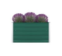 vidaXL Lit surélevé 100 x 100 x 45 cm Acier galvanisé Vert